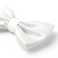 Atacado Micro Fibra Jacquard Branco Sublimação Pré-amarrado Bow Tie